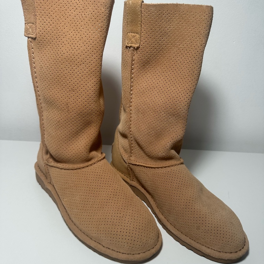 UGG Tan Perforated Winter Boots